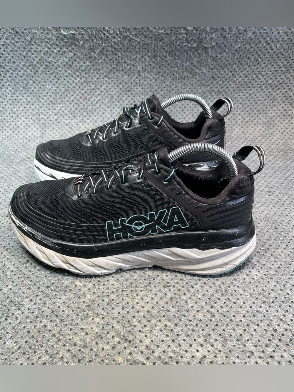 Hoka One One Bondi 6 Black Running Shoes Size 8 Women’s